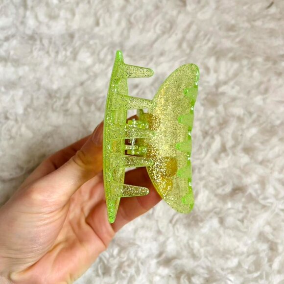 h&m bright green sparkly hair claw clip - Picture 3 of 3